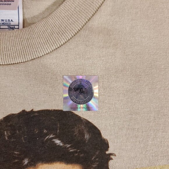 Vintage 1998 AAA Mens Sz XL Elvis Presley Love Me Tender Tan T-Shirt Tee Cotton - Picture 4 of 13